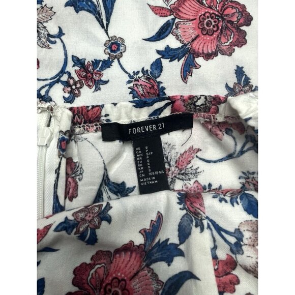FOREVER 21 Floral Maxi Dress Women’s Sz Small Ruffle Straps. Double Front Slits - Picture 4 of 9